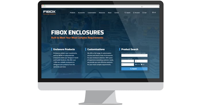 Fibox Enclosures website screenshot