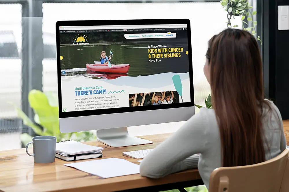 Person editing a WordPress website on their computer.