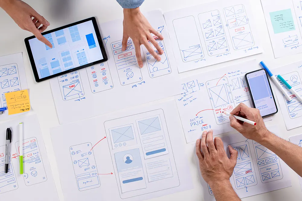Wireframing and planning for ecommerce development.