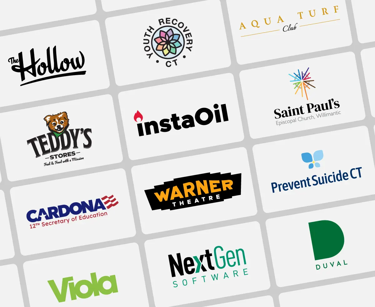 Multiple logo designs for CT organizations.