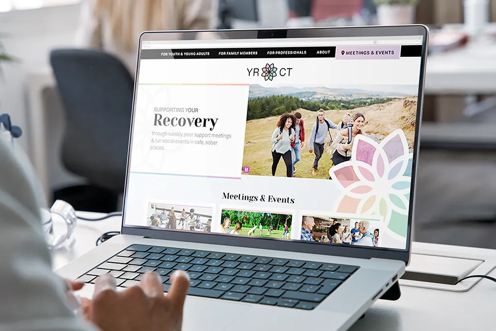 Person looking at a website on their laptop.