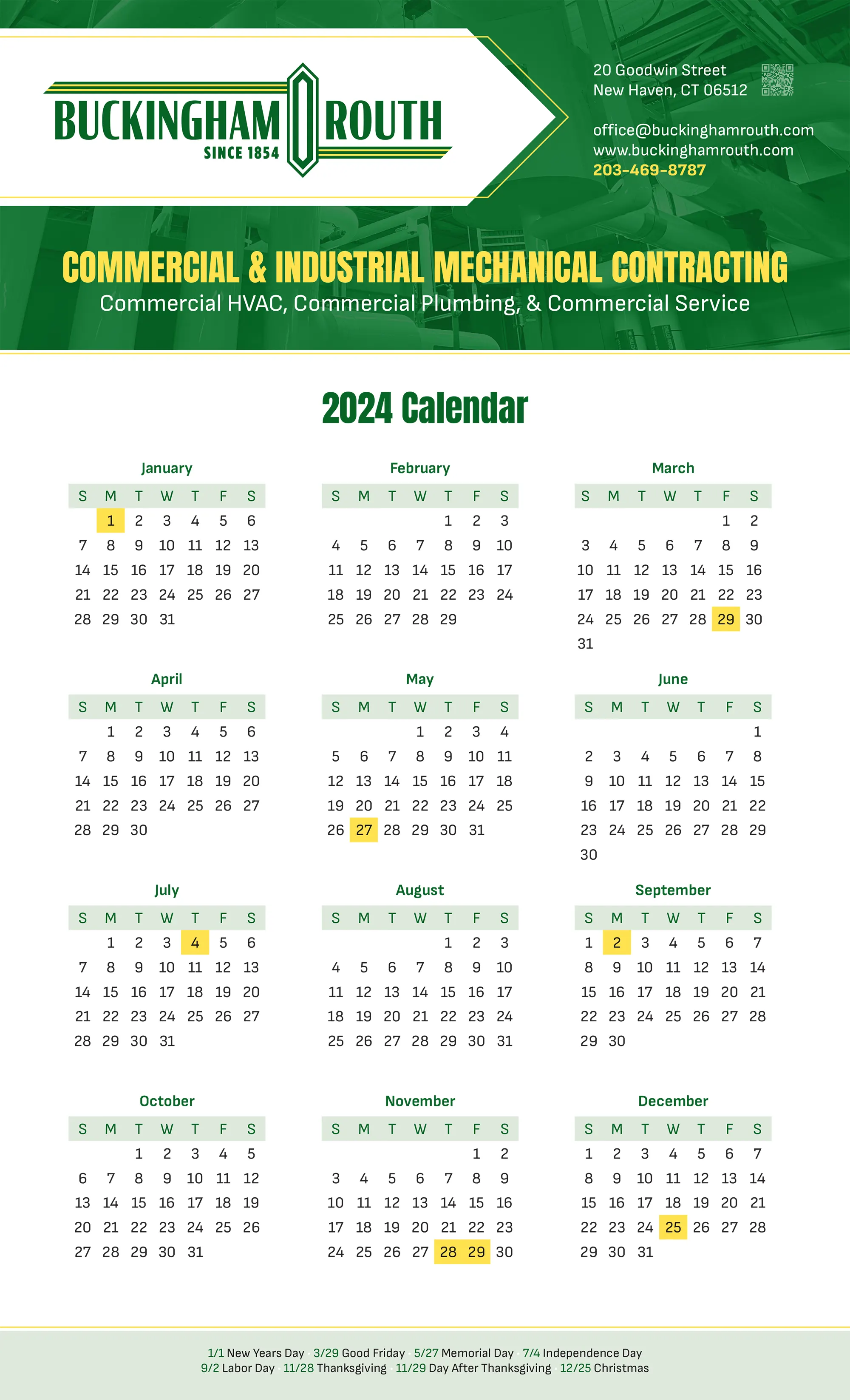 The Buckingham Routh Co. Calendar