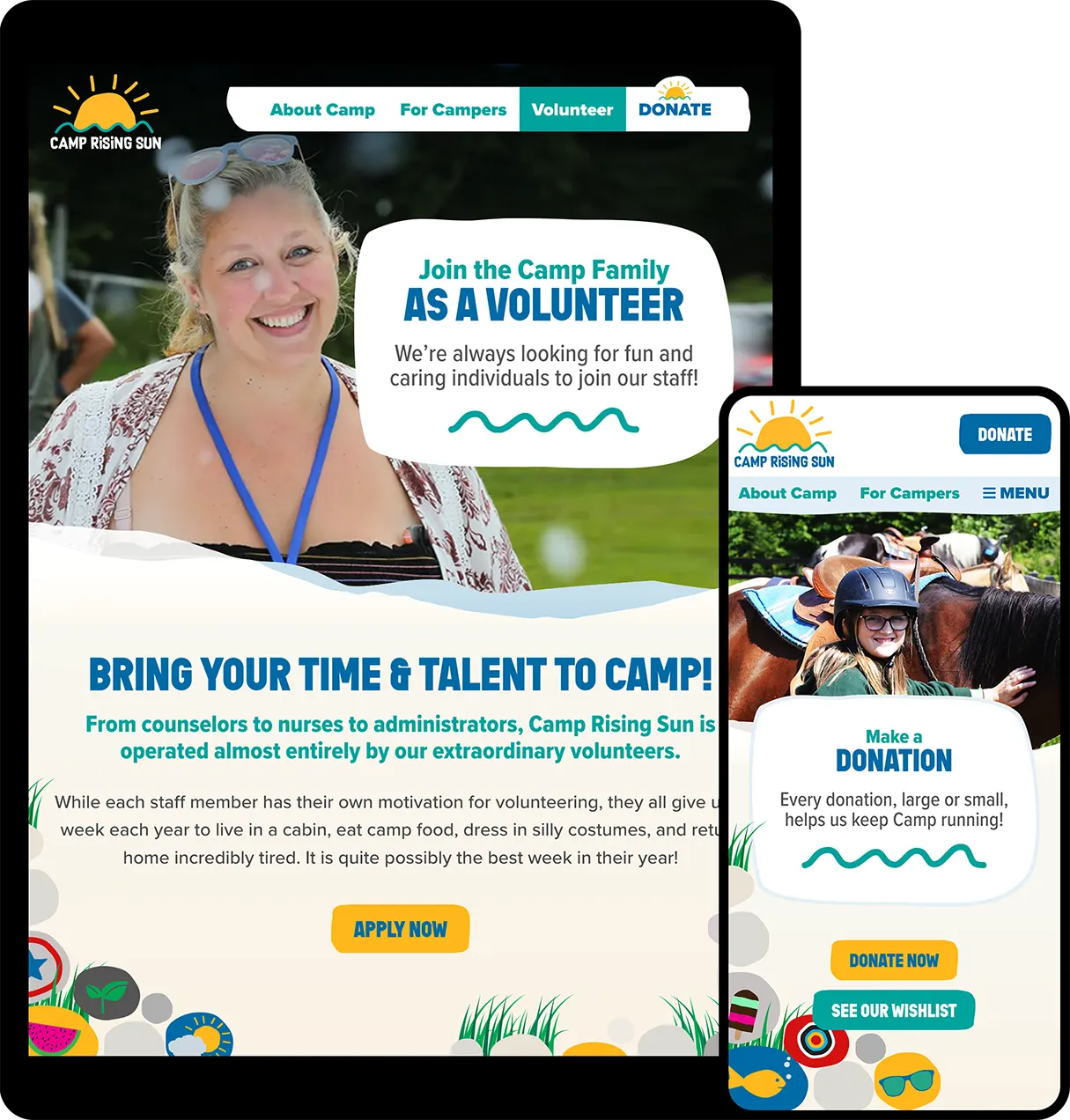 Camp Rising Sun Website Design