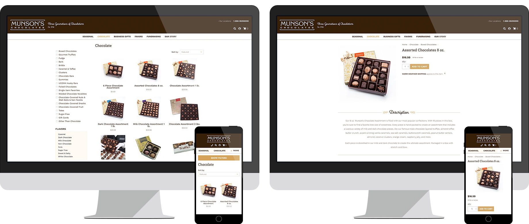 Munson's Chocolates eCommerce