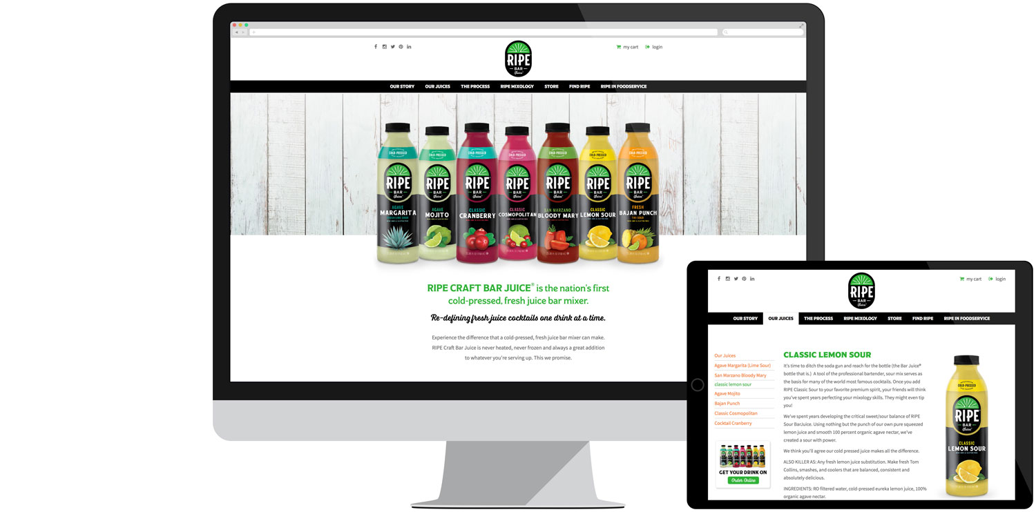 Ripe Bar Juice website