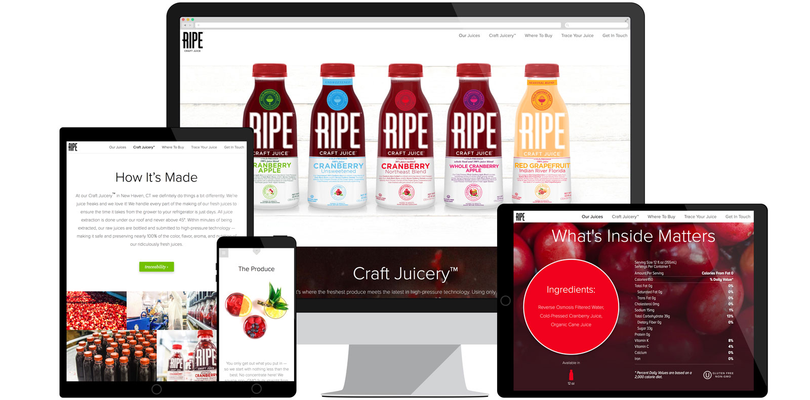 Ripe Craft Juice website