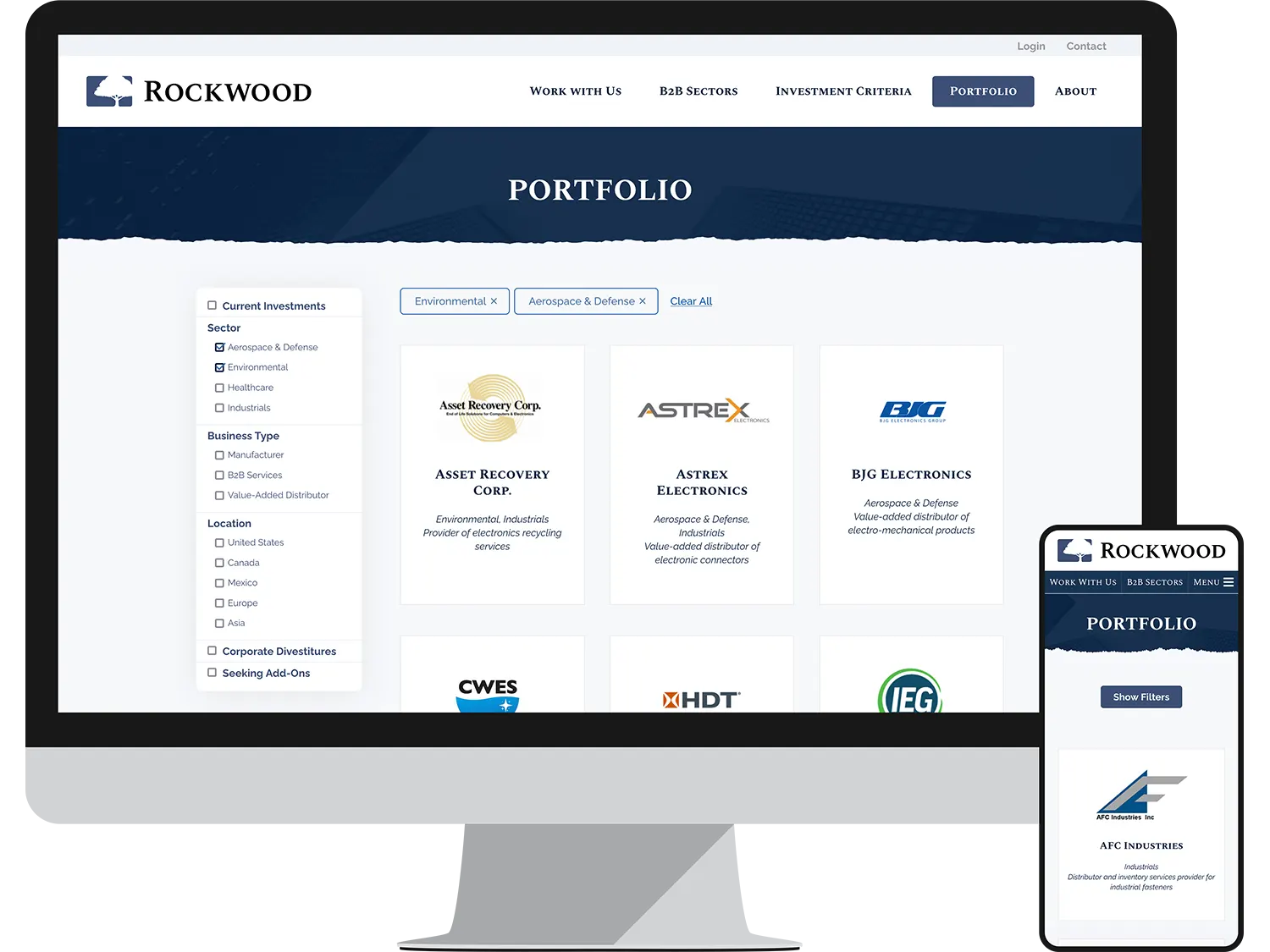 Rockwood Equity - Landing Page, Portfolio