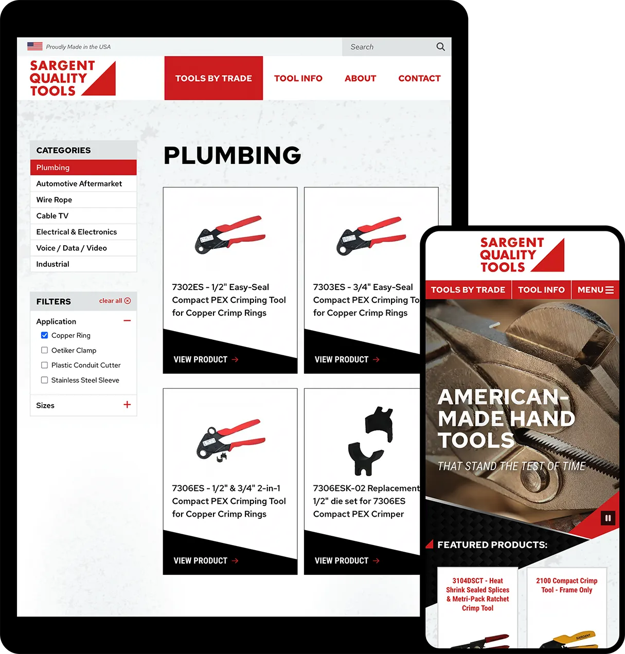 Sargent Tools Website Design