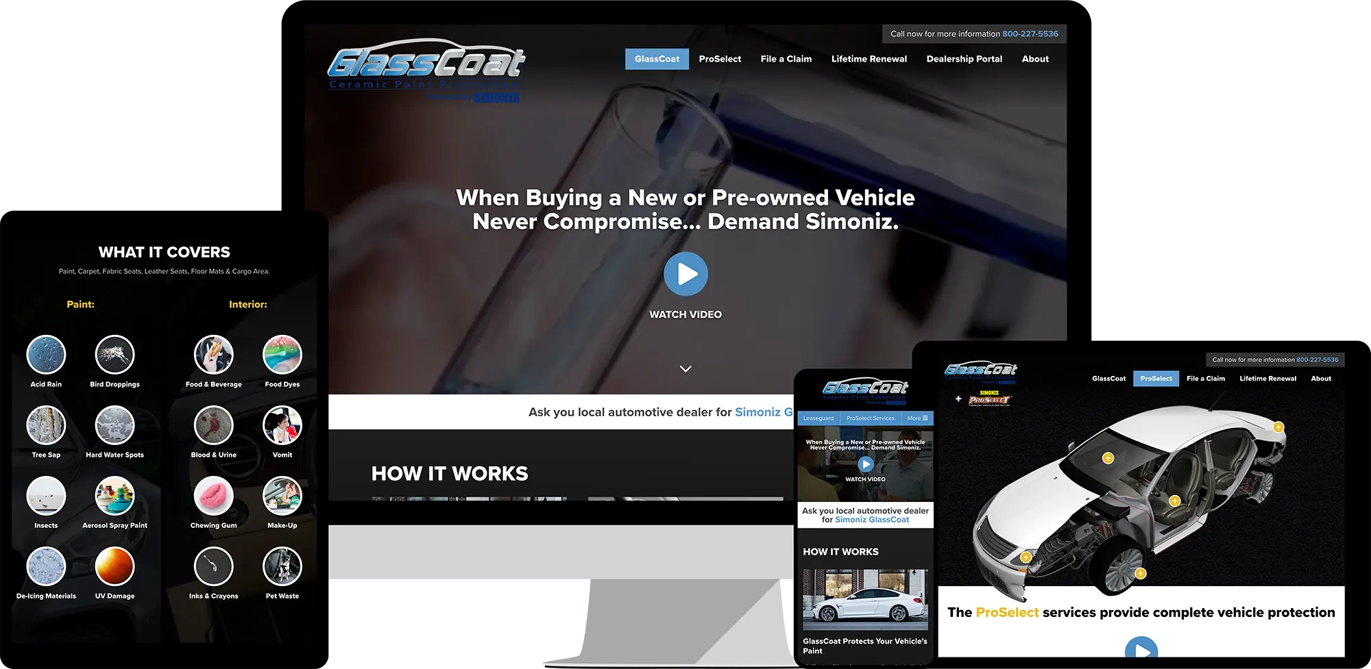 Web design for Simoniz GlassCoat