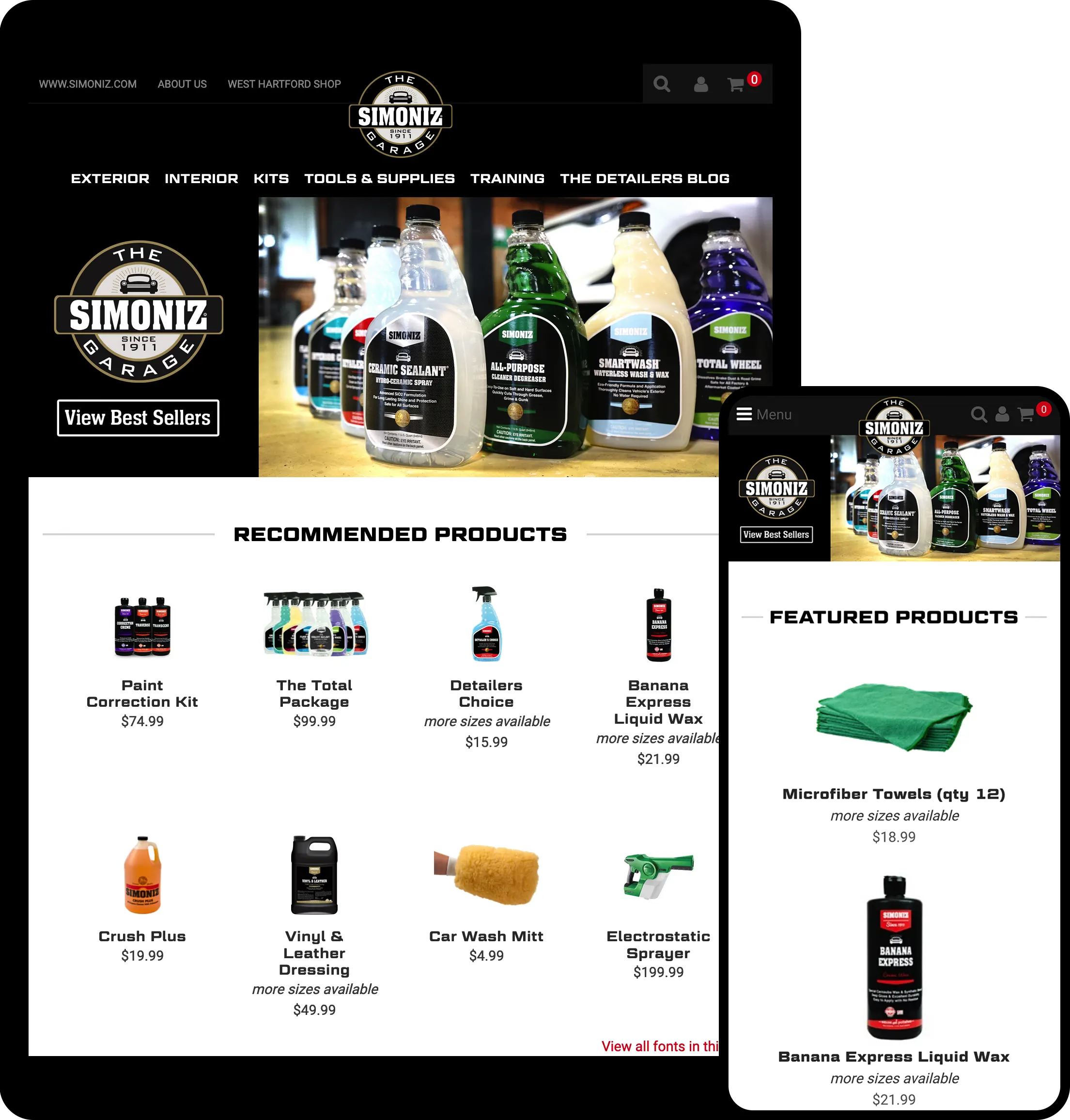 Web design for Simoniz