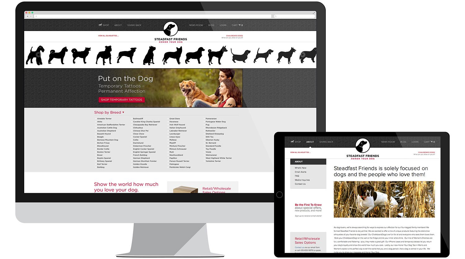Web design for Steadfast Friends