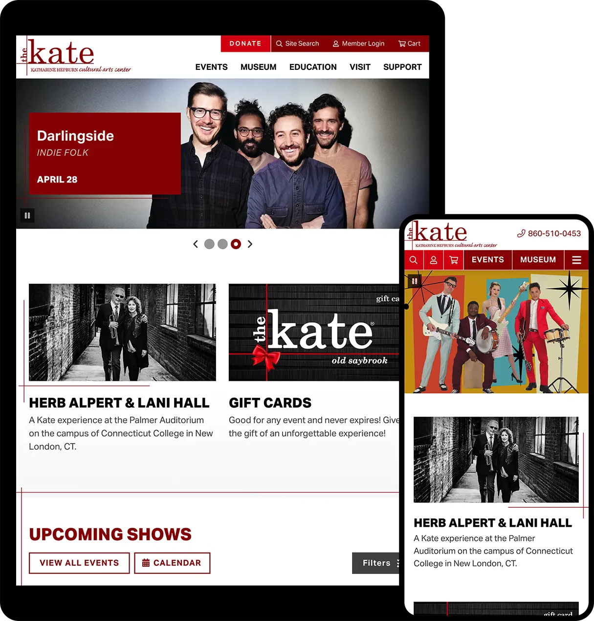 The Katharine Hepburn Cultural Arts Center Website Design