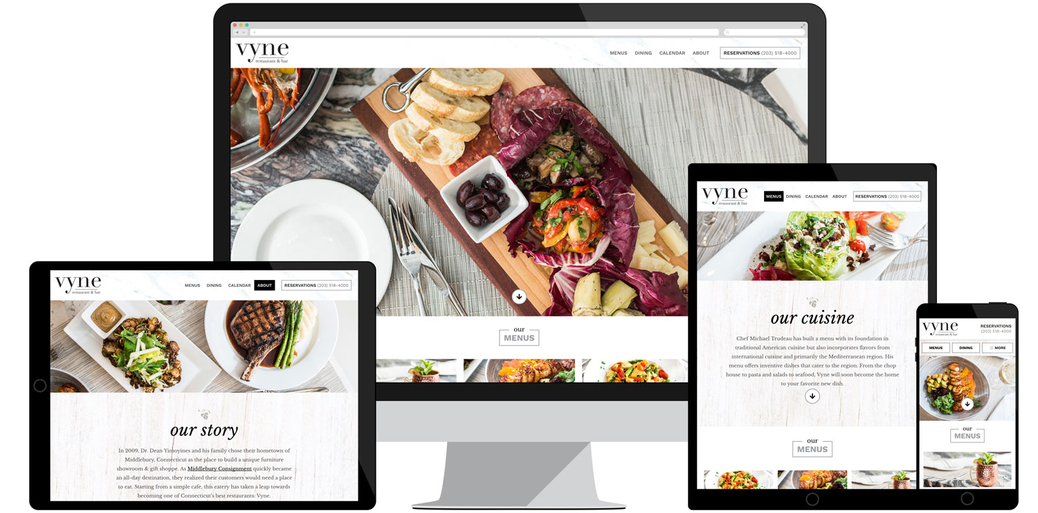 Vyne Restaurant & Bar Website